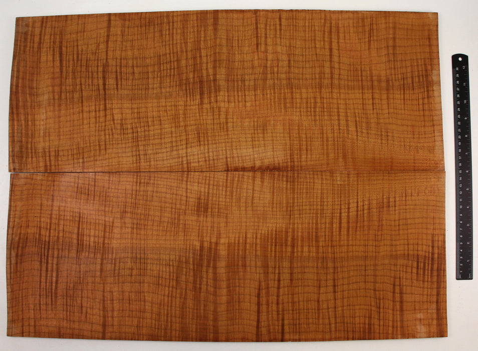 Maple Flame Roasted Guitar Set, 4A+ Exceptionally Figured, 8.2mm (0.32") Thick - Stock #41709