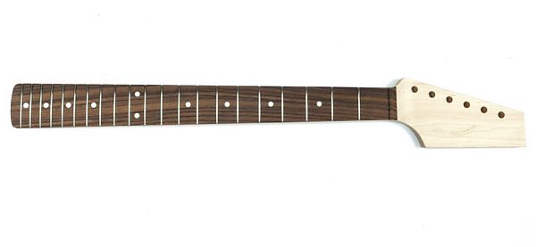 Rock Maple Guitar Neck, Rosewood Fingerboard, 21 Fret Tele - Sanded, shaped, inlaid, fretted